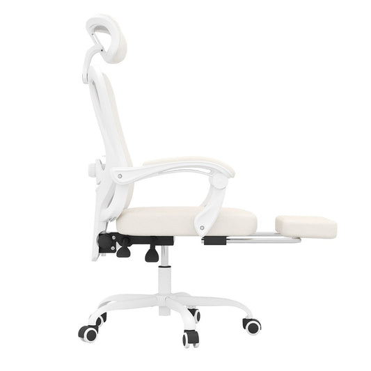 White And Black Swivel Rolling Office Chair