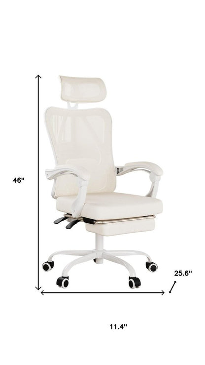 White And Black Swivel Rolling Office Chair