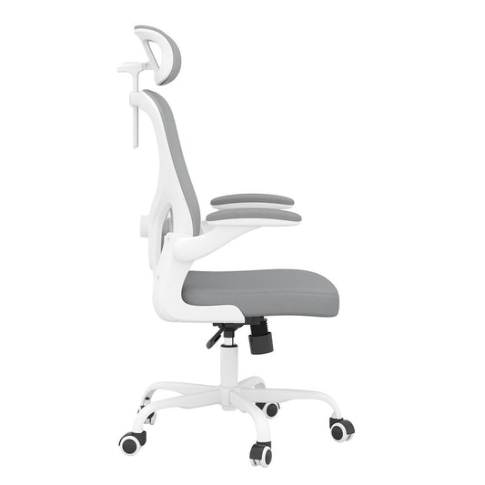 Gray And White Black And White Swivel Rolling Office Chair