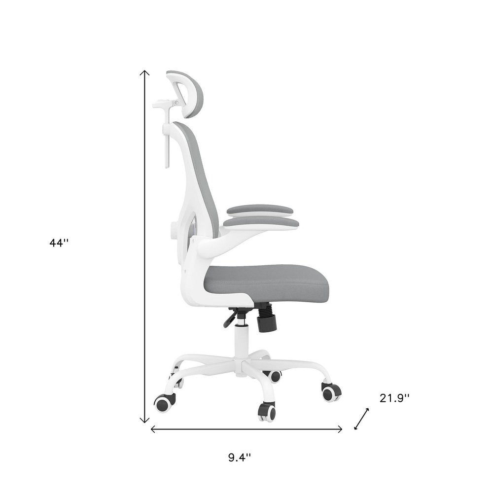 Gray And White Black And White Swivel Rolling Office Chair