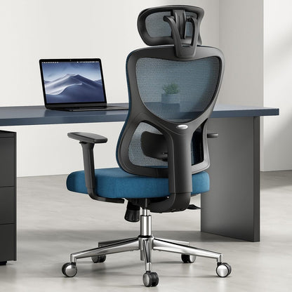 Black And Silver Swivel Rolling Office Chair
