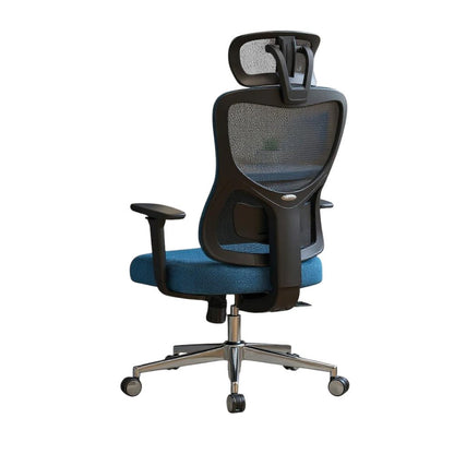 Black And Silver Swivel Rolling Office Chair