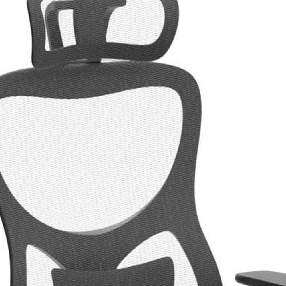 Black And Silver Swivel Rolling Office Chair
