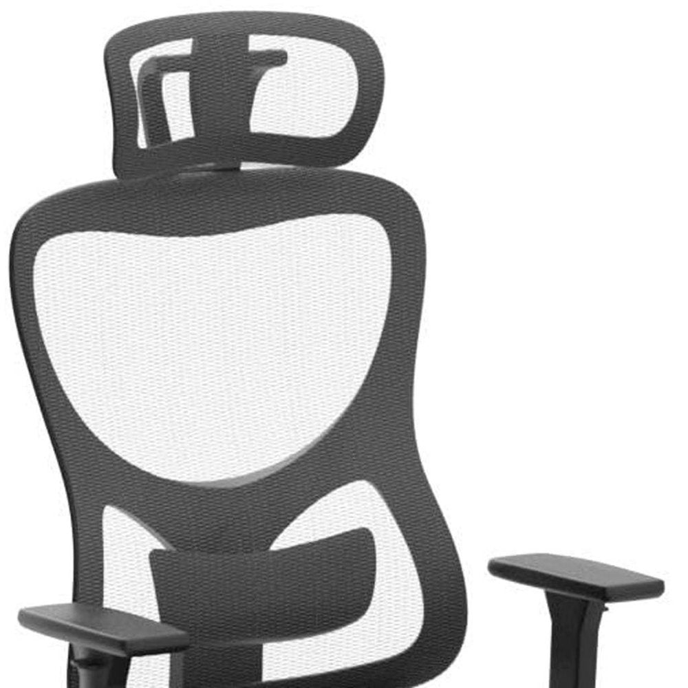 Black And Silver Swivel Rolling Office Chair