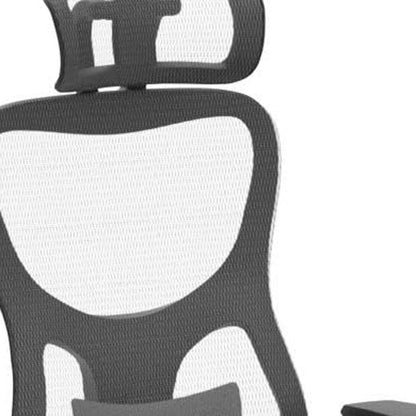 Black And Gray Silver And Black Swivel Rolling Office Chair