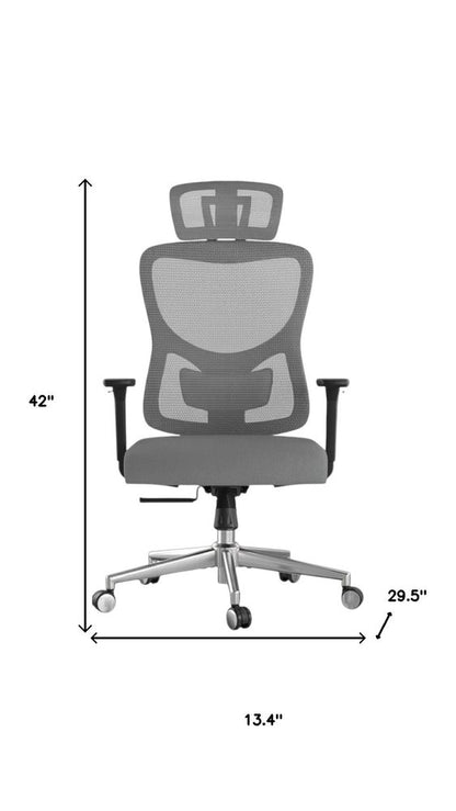 Black And Gray Silver And Black Swivel Rolling Office Chair