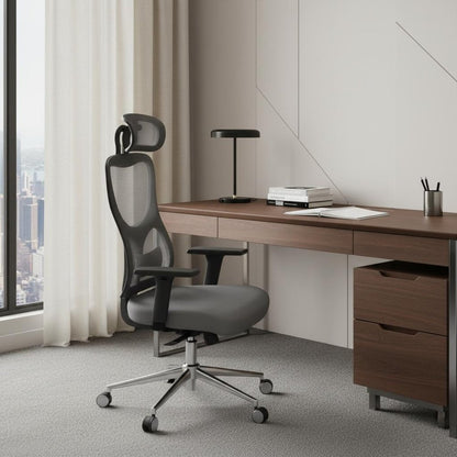Black And Gray Silver And Black Swivel Rolling Office Chair