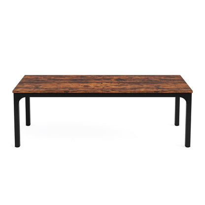46" Brown and Black Wood and Iron Dining Table