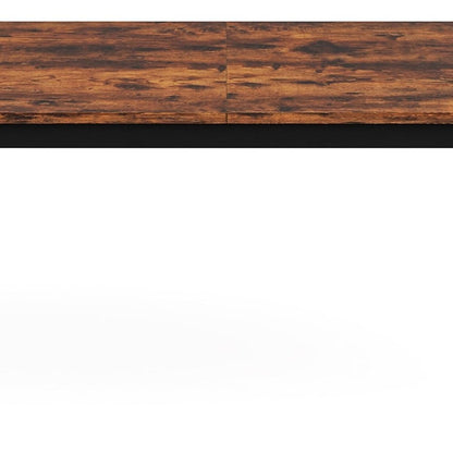 46" Brown and Black Wood and Iron Dining Table
