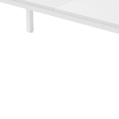 79" White Wood and Iron Dining Table