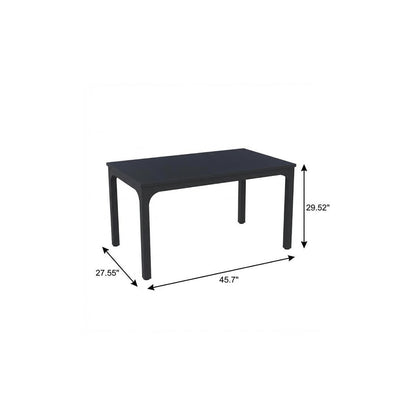 46" Black Wood and Iron Dining Table