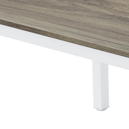 46" Gray and White Wood and Iron Dining Table