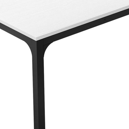 46" White and Black Wood and Iron Dining Table
