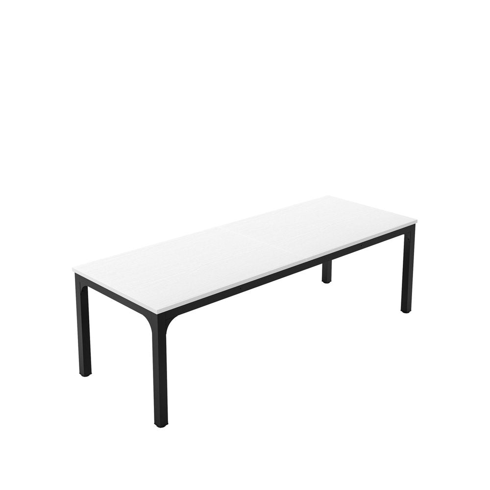 46" White and Black Wood and Iron Dining Table