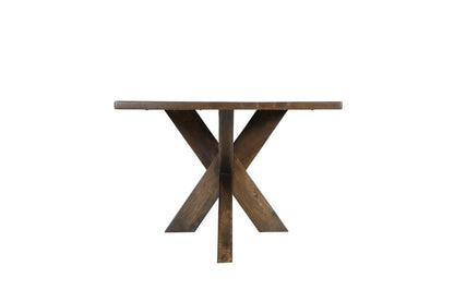 78" Brown Solid Wood Cross Leg Base Dining Table