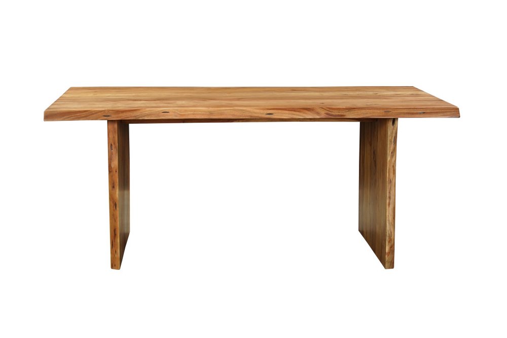 72" Natural Solid Wood Live Edge Sled Base Dining Table