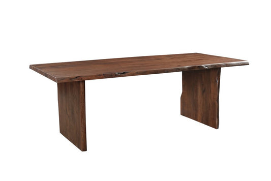 96" Brown Solid Wood Live Edge Sled Base Dining Table