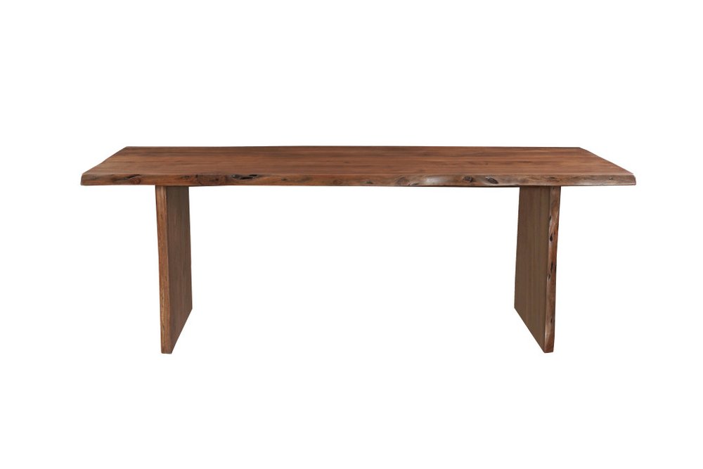 96" Brown Solid Wood Live Edge Sled Base Dining Table