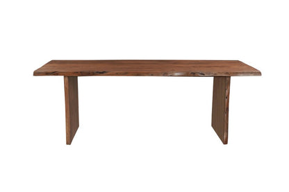 96" Brown Solid Wood Live Edge Sled Base Dining Table