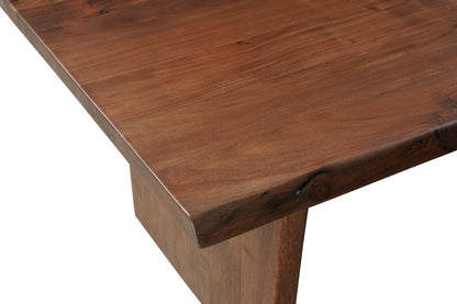 96" Brown Solid Wood Live Edge Sled Base Dining Table
