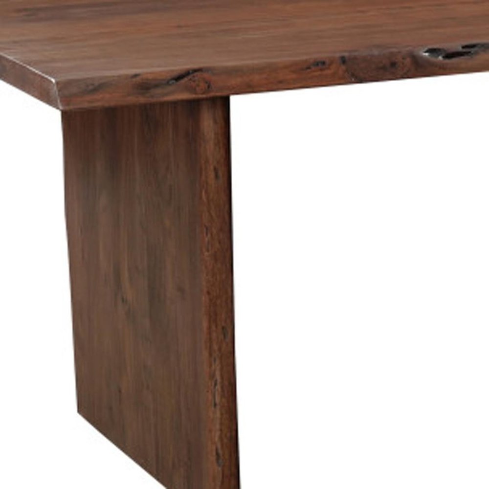 96" Brown Solid Wood Live Edge Sled Base Dining Table