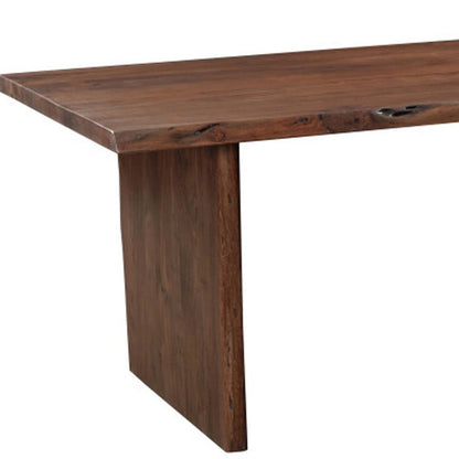 96" Brown Solid Wood Live Edge Sled Base Dining Table