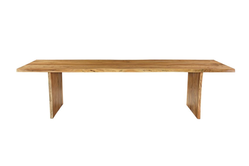 108" Natural Solid Wood Live Edge Sled Base Dining Table