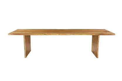 108" Natural Solid Wood Live Edge Sled Base Dining Table