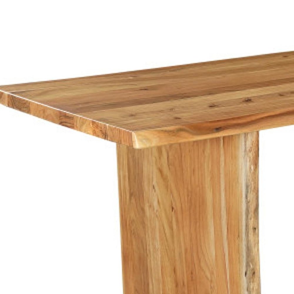 108" Natural Solid Wood Live Edge Sled Base Dining Table