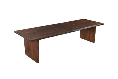 108" Brown Solid Wood Live Edge Sled Base Dining Table