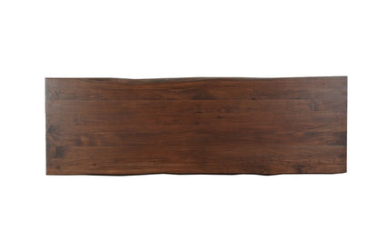 108" Brown Solid Wood Live Edge Sled Base Dining Table