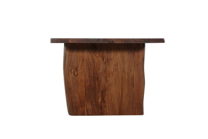 108" Brown Solid Wood Live Edge Sled Base Dining Table