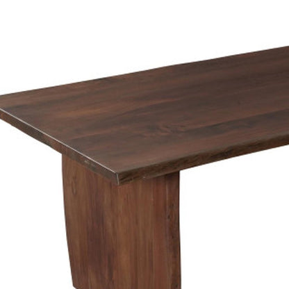 108" Brown Solid Wood Live Edge Sled Base Dining Table
