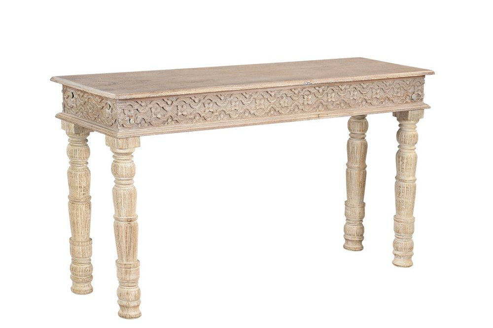 Set Of Three Natural Solid Wood Distressed Coffee Table