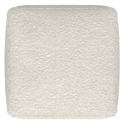 24" Ivory Boucle Pouf Ottoman
