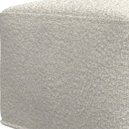 24" Ivory Boucle Pouf Ottoman
