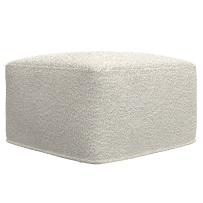 24" Ivory Boucle Pouf Ottoman