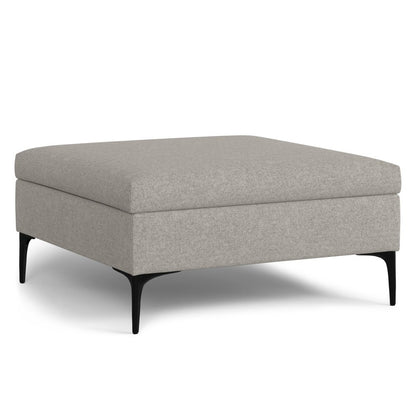 36" Cloud And Black Ottoman With Storage