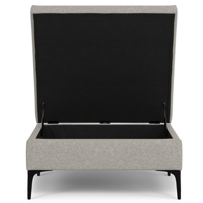 36" Cloud And Black Ottoman With Storage