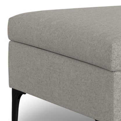 36" Cloud And Black Ottoman With Storage