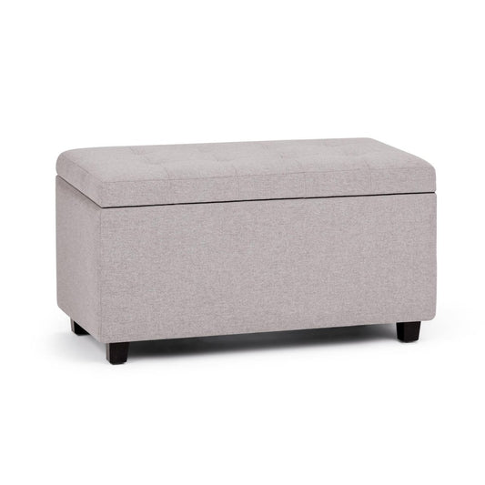 34" Cloud And Dark Brown Tufted Ottoman With Storage