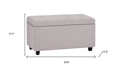34" Cloud And Dark Brown Tufted Ottoman With Storage
