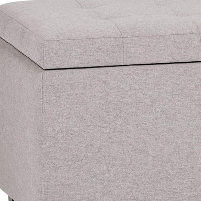 34" Cloud And Dark Brown Tufted Ottoman With Storage