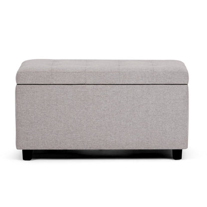 34" Cloud And Dark Brown Tufted Ottoman With Storage