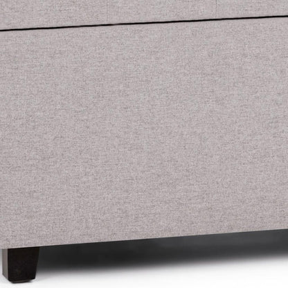 34" Cloud And Dark Brown Tufted Ottoman With Storage