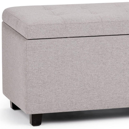 34" Cloud And Dark Brown Tufted Ottoman With Storage
