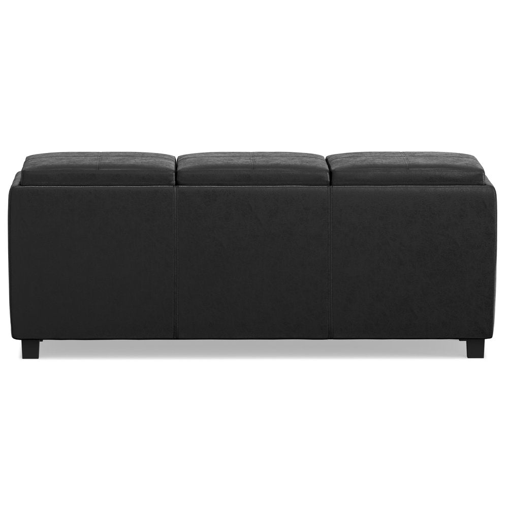 42" Black And Dark Brown Ottoman With Storage