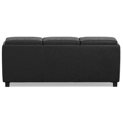 42" Black And Dark Brown Ottoman With Storage