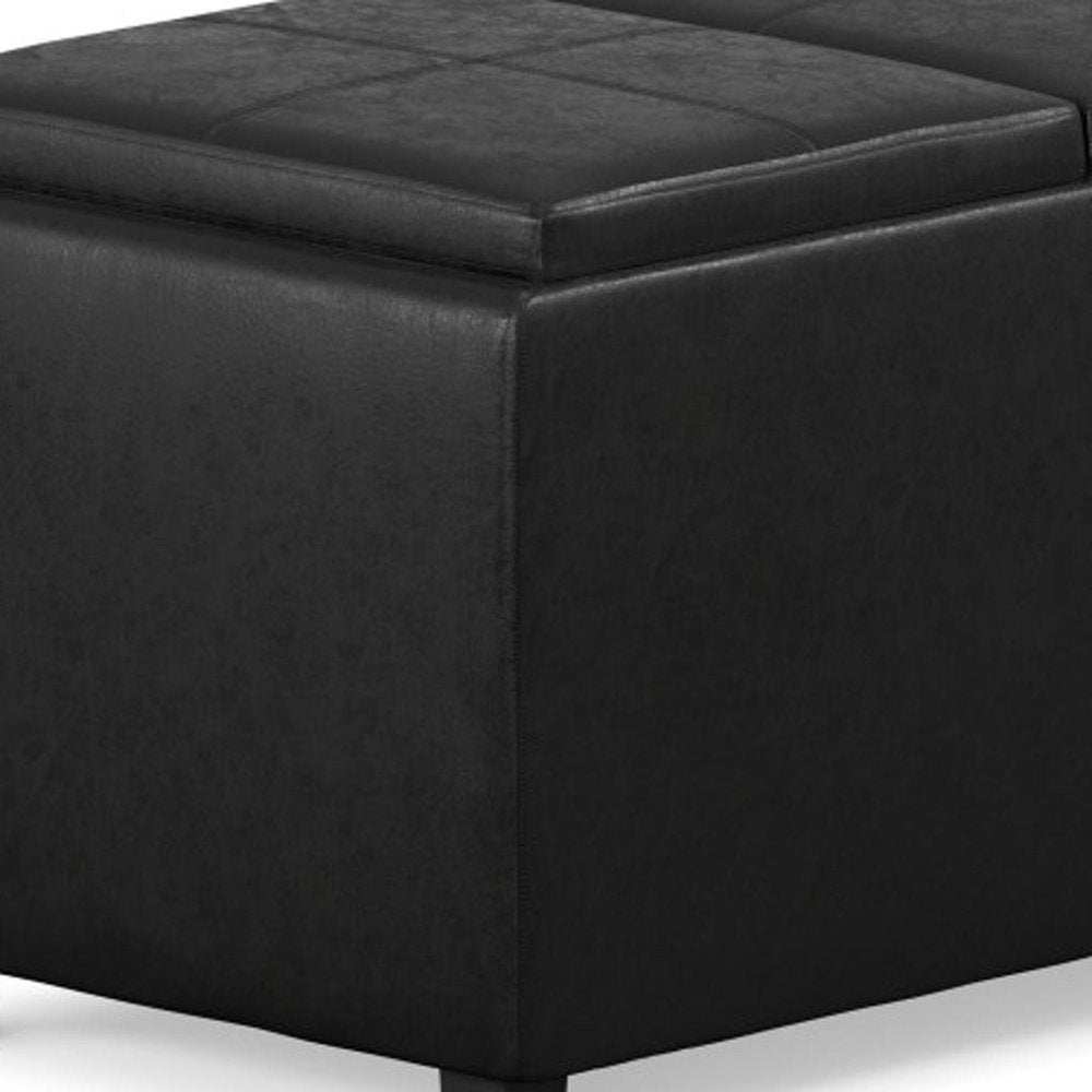 42" Black And Dark Brown Ottoman With Storage