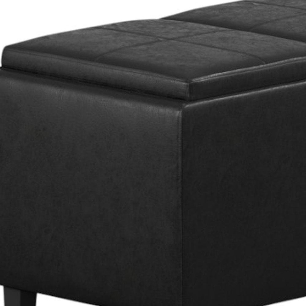 42" Black And Dark Brown Ottoman With Storage